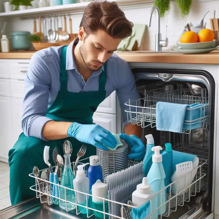 How to clean a dishwasher that does not have a removable filter